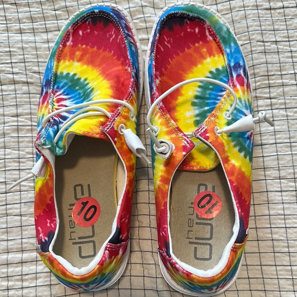 Colorful Tie-Dye Hey Dude Shoes
